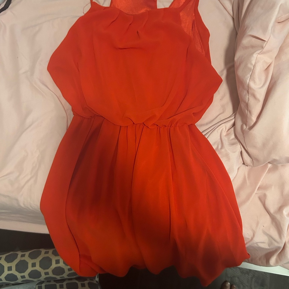 Vibrant Orange Sleeveless Dress